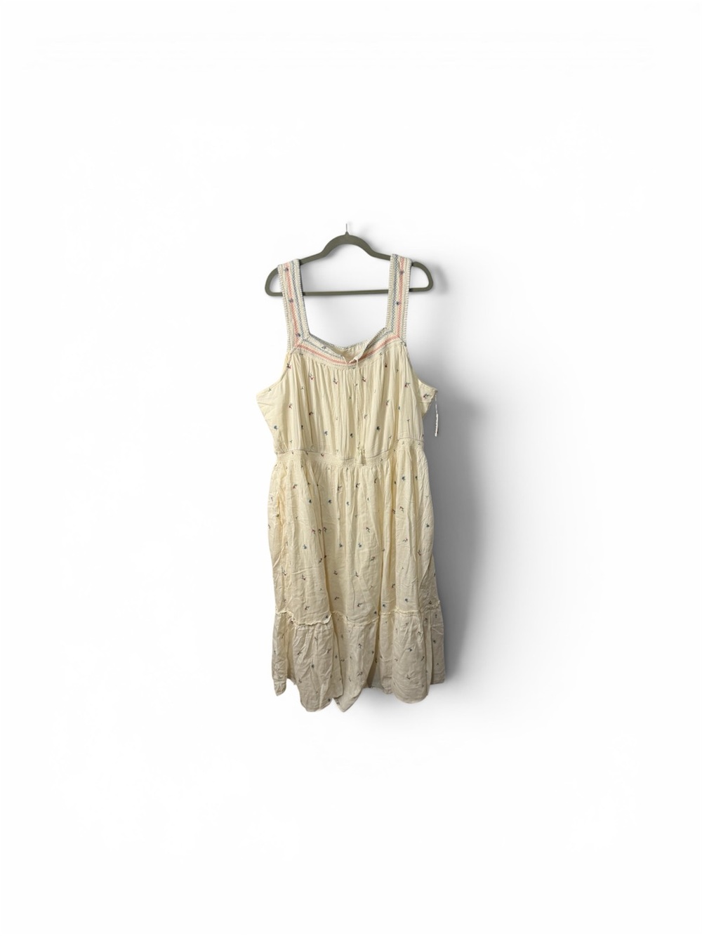 Old Navy Cream Embroidered Tiered Maxi Dress
